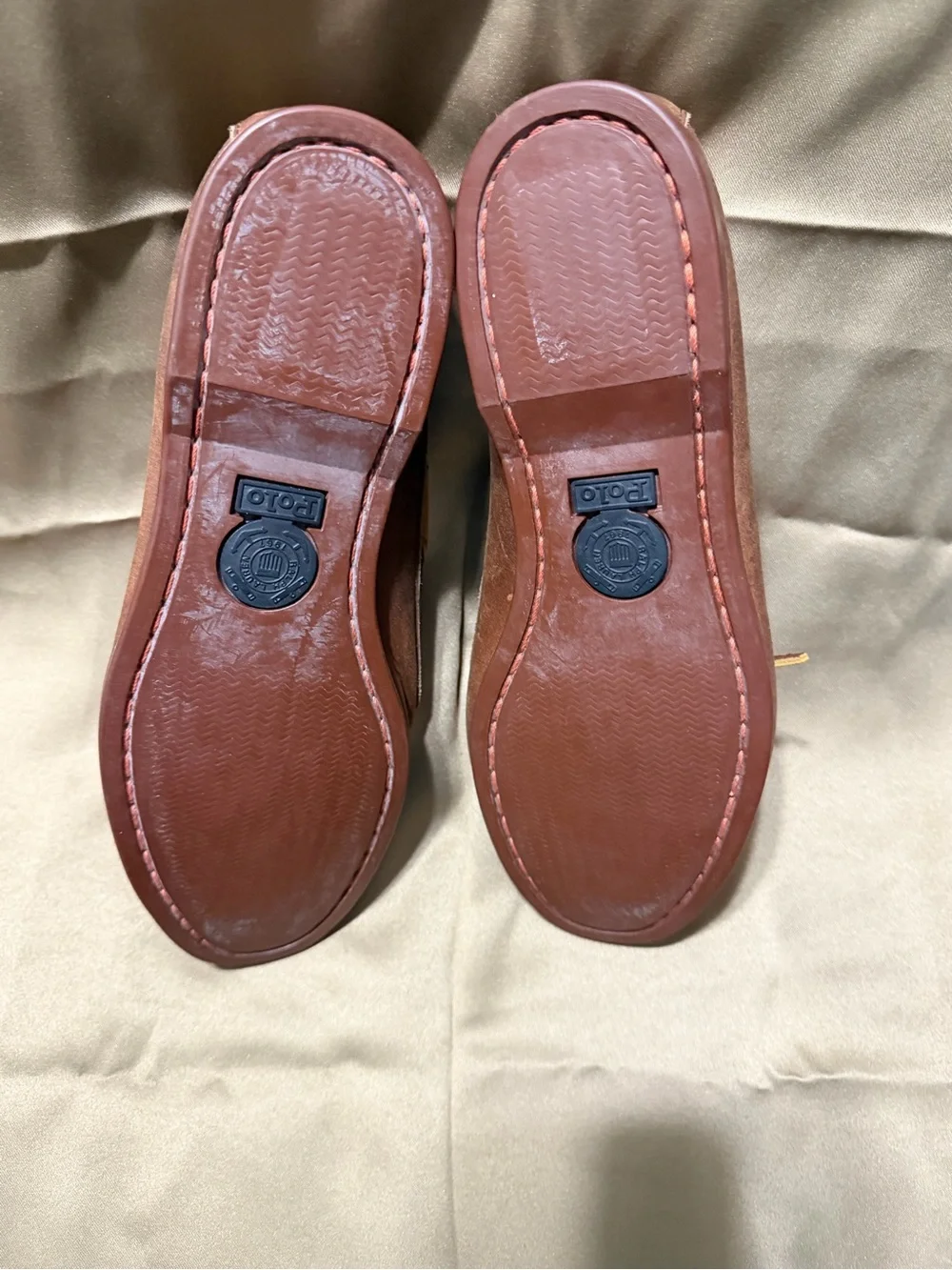 Polo by Ralph Lauren Brown Leather Shoes with Yellow Accent Laces size 11